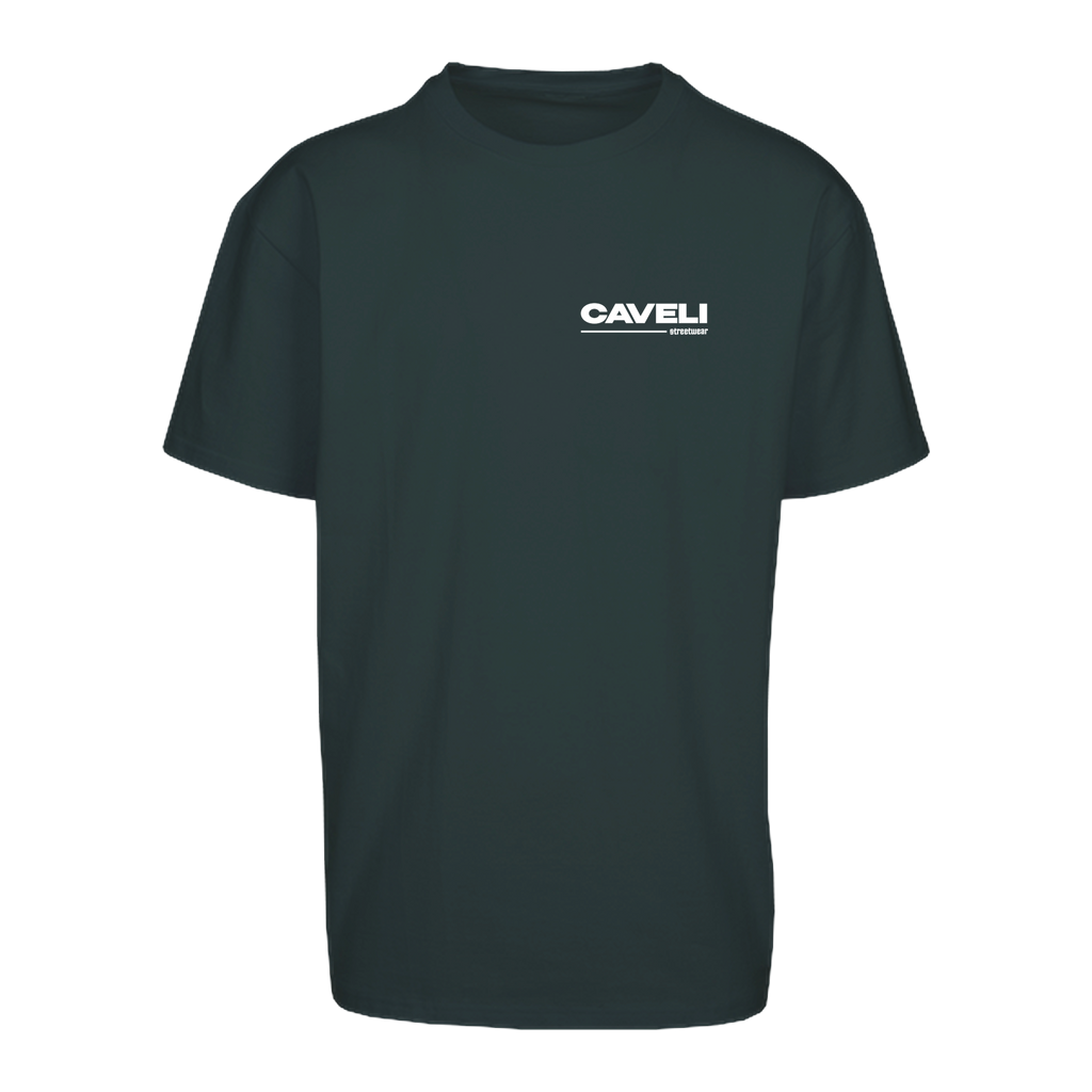 Oversized Streetwear T-Shirt gruen mit Logo von CAVELI
